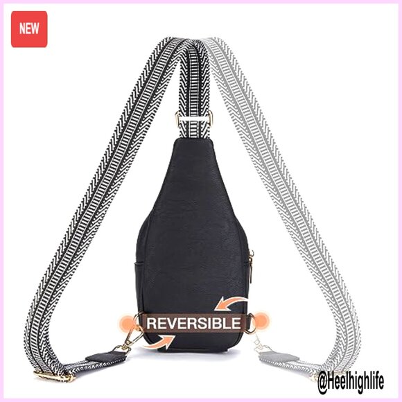 Leather Crossbody Sling Bag Large Capacity Adjustable Strap Travel Purse